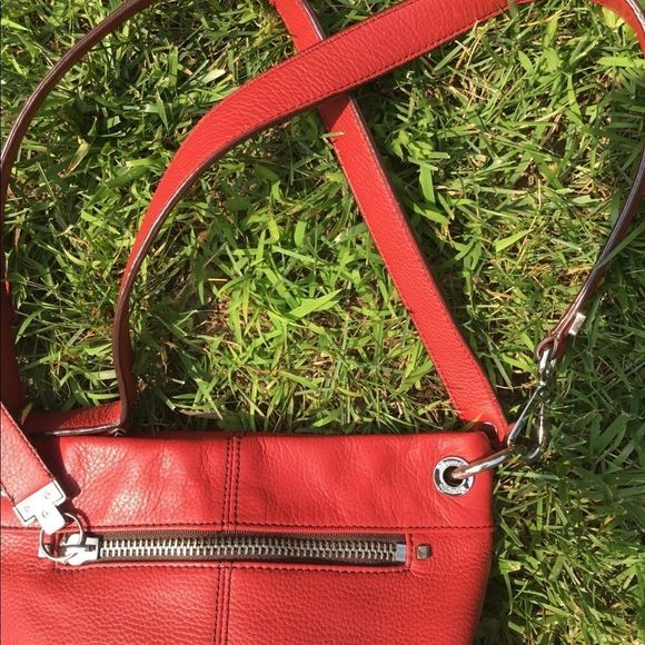 NWOT $155 Tignanello | Leather Crossbody in Red - Picture 6 of 8
